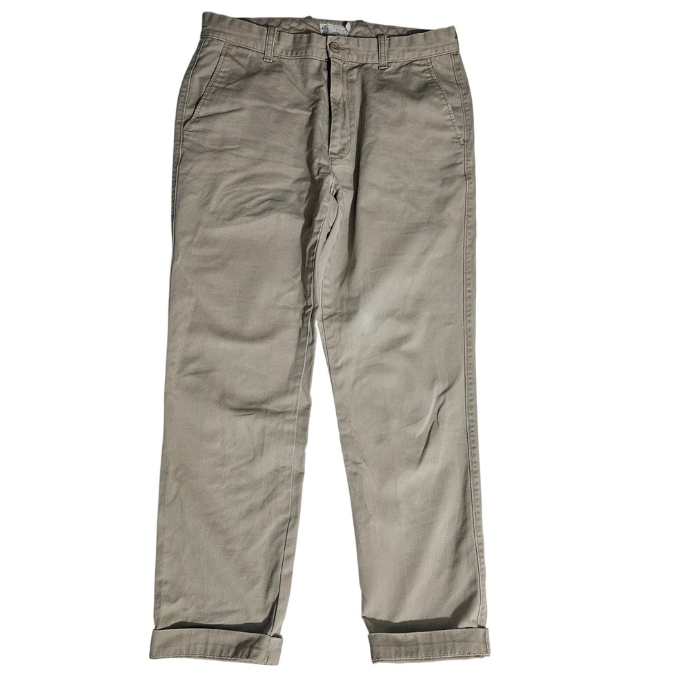 J.Crew Mens Chino Pants 31x30 Khaki Tan Straight Leg Cotton Twill Trousers